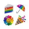 StickerBeans Rhinestone Stickers - Happiness 4-Pack, 2 x 2 Each, Unique Sparkly Cut-to-Shape for Collecting, Trading, Decorating Laptops, Phone Cases, Scrapbooks - for Kids, Teens, & Adults view 1