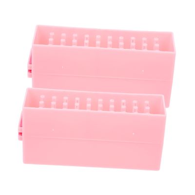 DOITOOL 2pcs Nail Drill Bits Storage Organizer Box Polishing Head Display Holder for Manicure and Pedicure Compact and Lightweight Design for Easy Access for Home and Professional Use