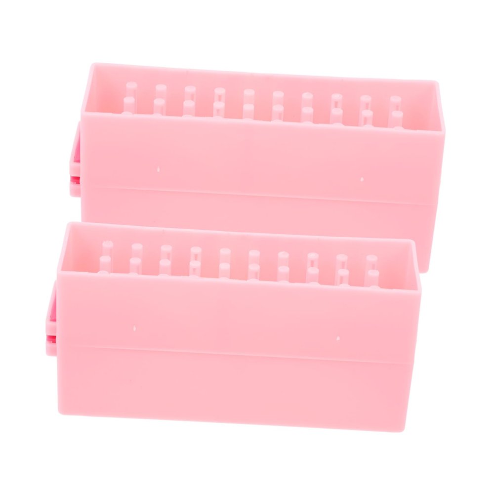 DOITOOL 2pcs Nail Drill Bits Storage Organizer Box Polishing Head Display Holder for Manicure and Pedicure Compact and Lightweight Design for Easy Access for Home and Professional Use