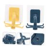 MUCKLILY 4pcs Rotating Adhesive Hooks Multi-Functional Wall-Mounted Hangers for Kitchen and Bathroom No-Drill Installation Yellow Dark Blue view 2