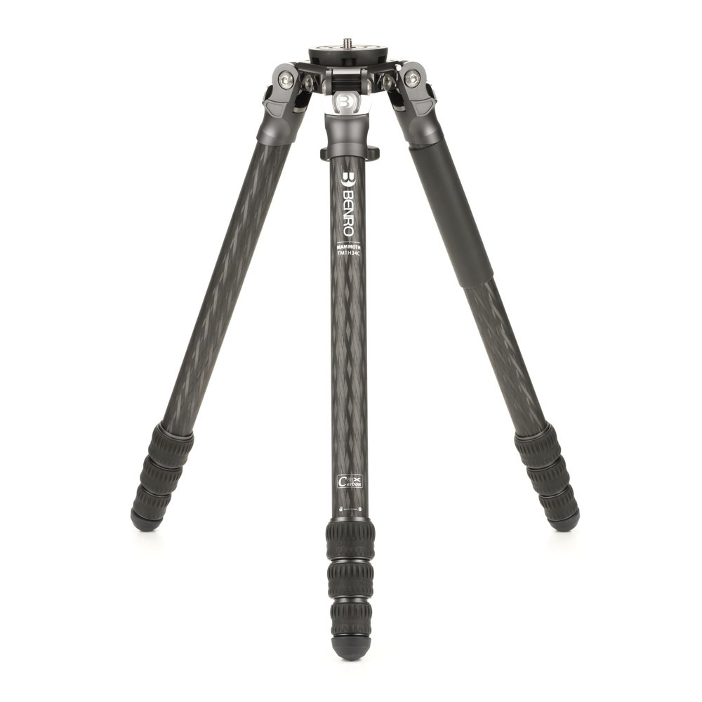 Benro Mammoth Carbon Fiber Tripod  4-Section Heavy-Duty Carbon Fiber Tripod with 75 mm Bowl, Twist-Locks, Independent Leg Spread & 39.7 lb Load Capacity for DSLR, Mirrorless & Video Cameras (TMTH34C)