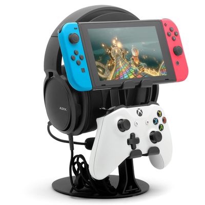 NSMO Hanger Headphone Stand, Controller Holder, Phone Dock, Height Adjustable Hooks, Desk Organizer for Headset/Controller/Switch/Phone