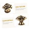 Amosfun 2pcs Classic Rose Shape Drawer Handle Cabinet Knobs Drawer Pulls Furniture Handle Easy Install view 4