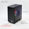 ElectroCookie Raspberry Pi 5 Case, Aluminum Mini Tower Case with Cooling Fan and Color Changing Ambient Light (Black) view 3