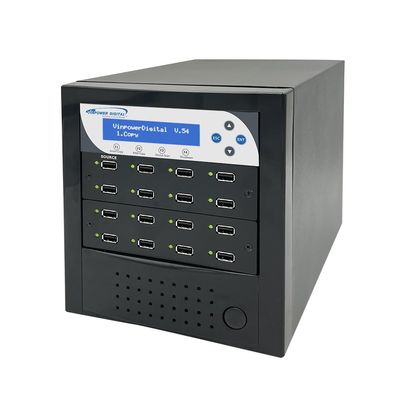 Vinpower Compact USB 1 to 15 Multiple Pen Drive Memory Card USB Duplicator/Copier with Asynchronous Duplication, USBDBL-15T-BK