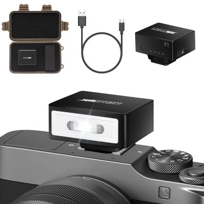 MEDALight F1 Mini Camera Flash Camera Flash Speedlite for Ricoh (GR3/GR3X,etc.) Nikon/Canon/Fuji,Digital Film Cameras,Mini hot Shoe Flash for DSLR CameraNot Compatible for Sony ZV-1F.