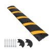 CuisinAid Speed Bump, 84'' Rubber Speed Bumps, 2 Channel Modular Speed Hump, Cable Ramps Hose Protector Ramps with 2 End Caps and 6 Bolt Spikes for Asphalt Concrete Gravel Driveway Road view 1