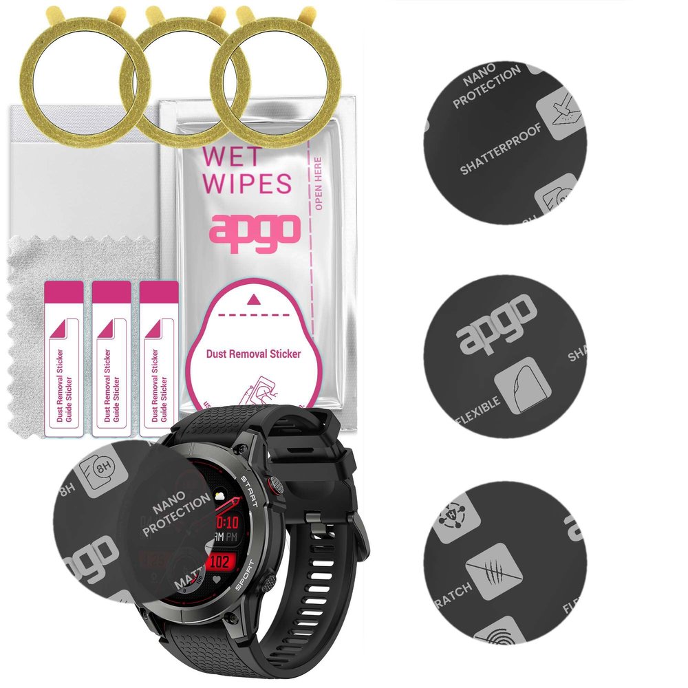 apgo 3x MATTE Hybrid protective glass compatible with Manta Activ X GPS, flexible nano glass, great replacement for tempered glass, scratch-resistant, full glue