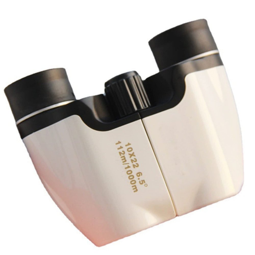 Concert Camping Telescope for Adults - 10X22 Portable Optical High Power Telescope Binoculars Low Light Visible (Color : White)
