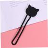 Hemoton Creative Silicone Cartoon Cat Cable Organizer Mini Earphone Holder Wire Winder Stylish Desk Cable Manager for Tidy Workspaces Black Silicone Material view 3