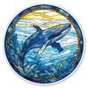 Blue Whale Stickers - 2 Pack - Waterproof Vinyl for Car, Phone, Water Bottle, Laptop - Stained Glass Style Pretty Colorful Decals (2-Pack) view 1
