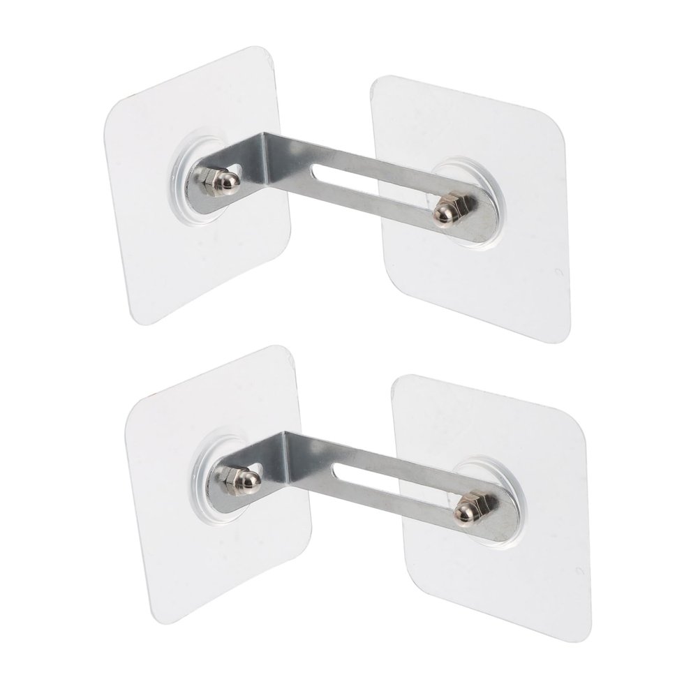 Hohopeti 2sets Tilt Furniture Anchors Kit Punch Safety Locks for Wardrobes and Cabinets Large Iron Stainless Steel Childproofing for Home Safety