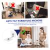 Hohopeti 2sets Tilt Furniture Anchors Kit Punch Safety Locks for Wardrobes and Cabinets Large Iron Stainless Steel Childproofing for Home Safety view 4