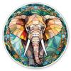 Elephant Sticker - 3" Laptop Sticker - Waterproof Vinyl for Car, Phone, Water Bottle - Stained Glass Style Decal view 1