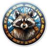 Raccoon Sticker - 3" Laptop Sticker - Waterproof Vinyl for Car, Phone, Water Bottle - Stained Glass Style Colorful Decal view 1