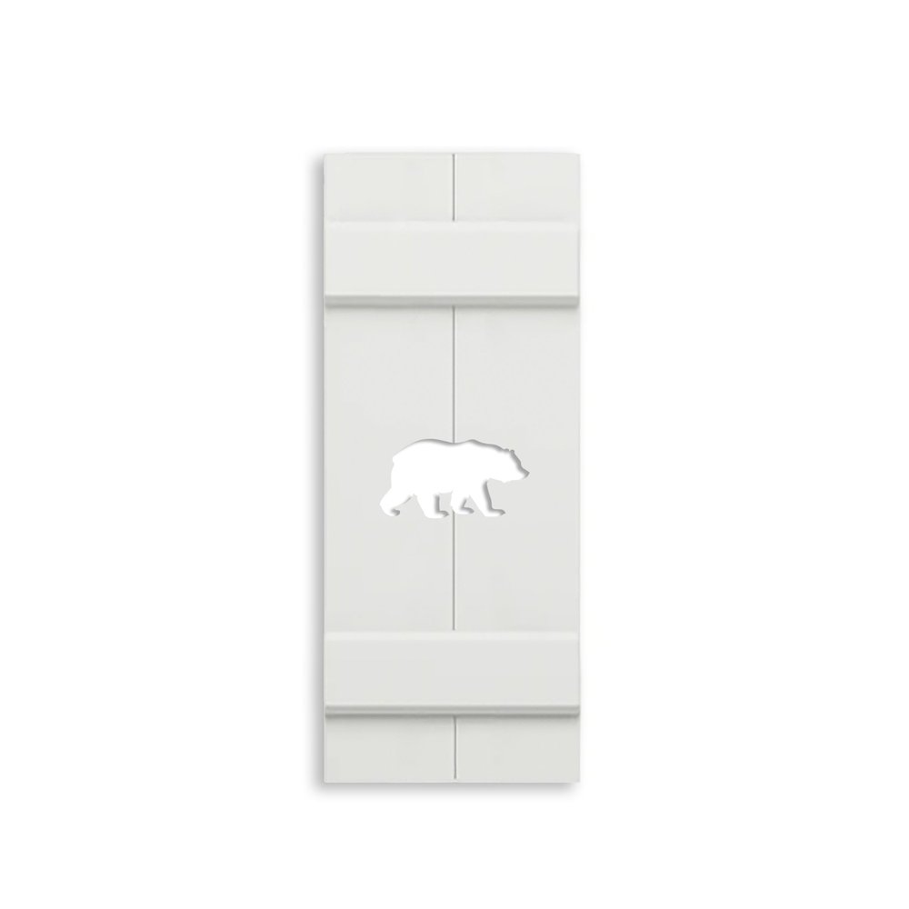 Cabin Shutter, Board and Batten Bear Shutter Exterior PVC-Sold Individually (Width: 11.5, Height: 56.5)