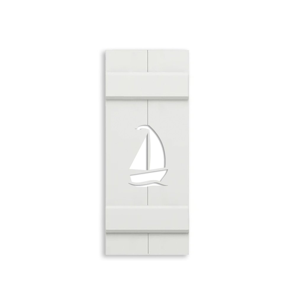 Seven Grays Designs Sailboat PVC Shutter, Decorative Single Panel, Sold Individually, (Width: 11.5, Height: 39.5)