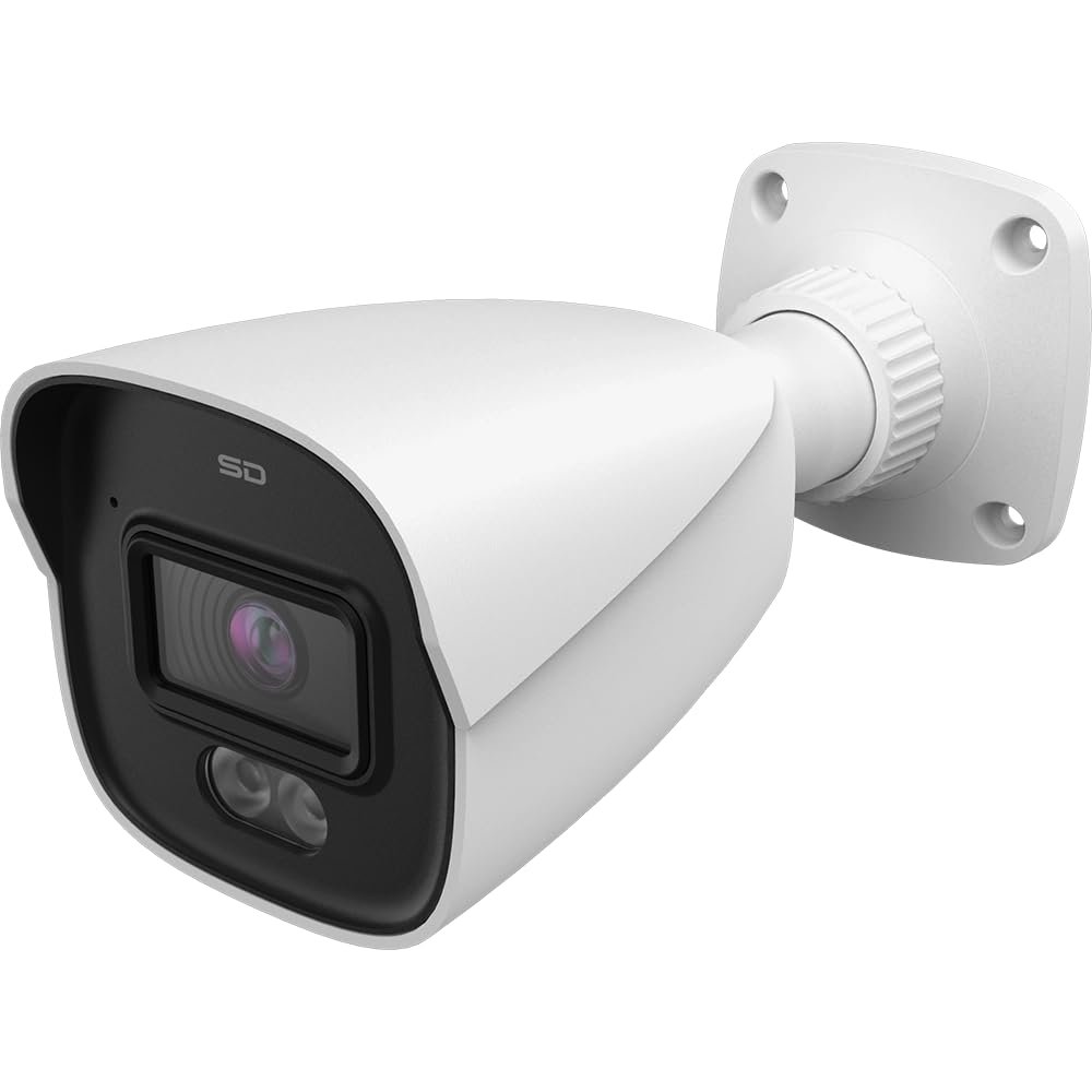 Titanium IP-5IR6S4C1-28 6MP Intelligent Analytics IP Bullet Camera Fixed Bullet 2.8mm White LED Night Vision 98ft True WDR Built-in Microphone PoE Network Security Camera NDAA