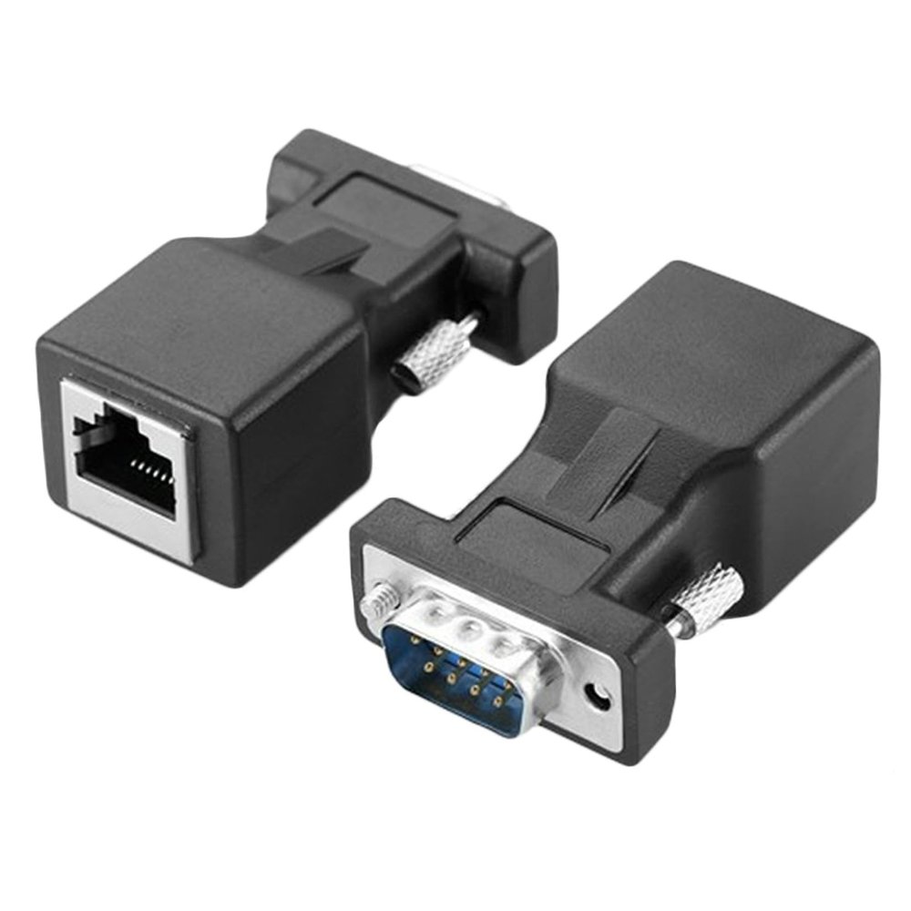 OSALADI 2pcs Vga Extender Converter Adapter Cable for Dual Monitors Vga to Network Extension Amplifier Durable Signal Transmission Compatible with Laptop Projector and More