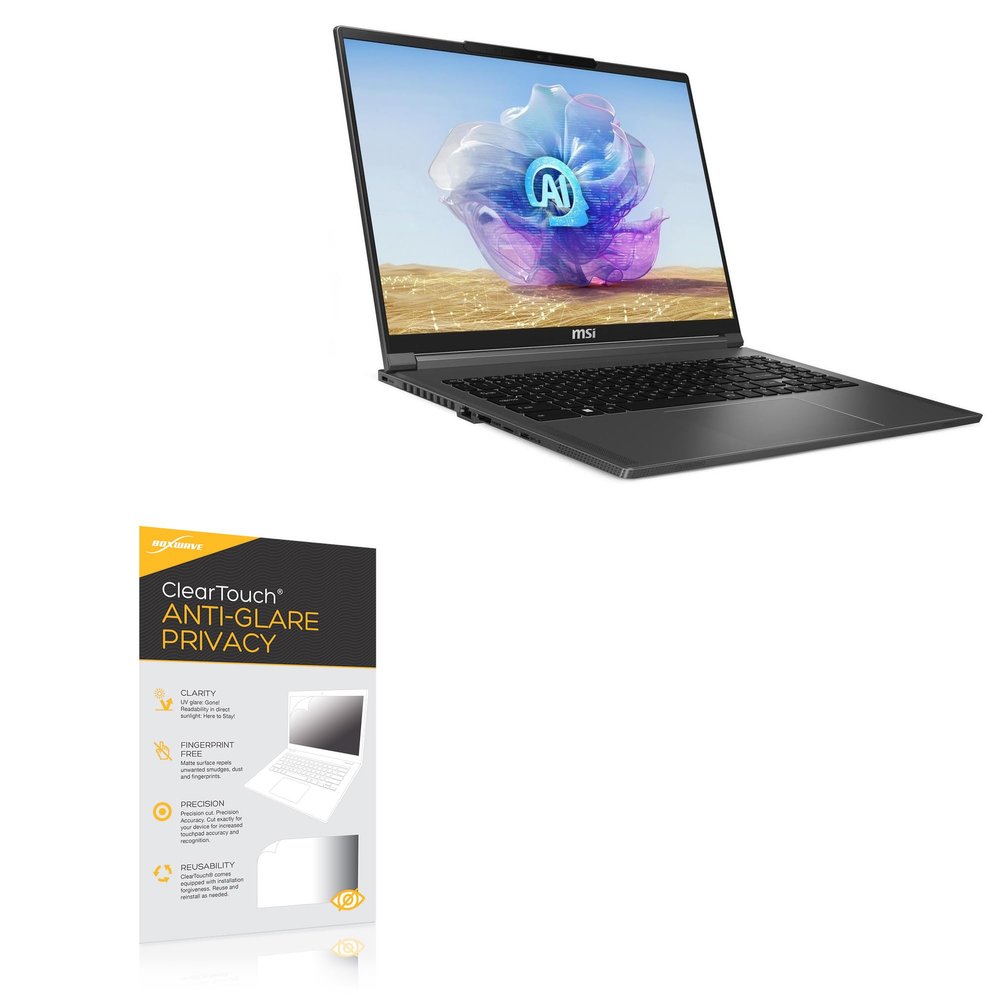 BoxWave Screen Protector Compatible with MSI CreatorPro 16 AI Studio (16 in) - ClearTouch Anti-Glare Privacy (2-Pack), Privacy Screen Protector Flexible Film Anti-Glare