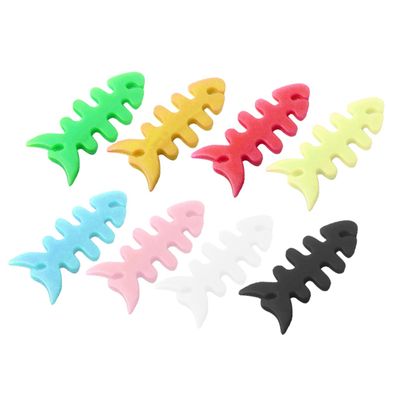 OSALADI 200pcs Fish Bone Silicone Cable Winder for Earphones Organizer Random Colors Compact Design for Use
