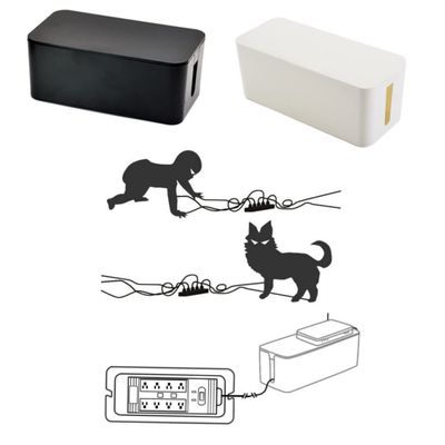 jojofuny Power Strip Organizer Box Large White Plastic Cord Management for Hiding Wires and Outlets Durable and Scratch Resistant for Use