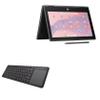 BoxWave Keyboard Compatible with HP Fortis x360 G5 Multi-Touch Chromebook (11.6 in) - MediaOne Keyboard with TouchPad, USB Fullsize PC Wireless TrackPad - Jet Black view 1