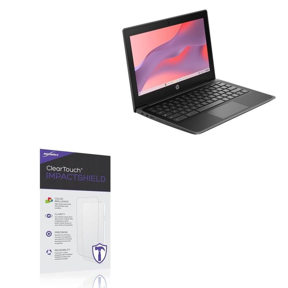 BoxWave Screen Protector Compatible with HP Fortis G10 Chromebook (11.6 in) - ClearTouch ImpactShield (2-Pack), Impenetrable Screen Protector Flexible Film
