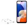 BoxWave Stand and Mount Compatible with Samsung Galaxy A14 5G - Pocket Aluminum Stand 3-in-1, Portable Multi Angle Viewing Riser - Metallic Silver view 1