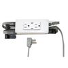 Compact (2) PD30W USB-C (2) 15 Amp in-Drawer Docking Station Outlet Plugs with Retractable Arm, White view 1