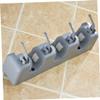 Holibanna Wall Mounted Mop and Broom Holder Positions Hooks Easy to Install Multi-purpose Organizer for Kitchen and Bathroom Abs Plastic Grey view 4