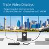 KENSINGTON SD4842P - USB-C Docking Station with 3 HD Video Outputs (1080p @ 120Hz), 100W Power, 5 USB Plug & Charge Ports, External Shell Made with 73% Recycled Materials (K32810EU), Black view 3