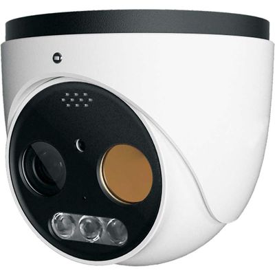 Titanium IP-5IRD5E15-3-VT 5MP Intelligent Analytics IP Thermal Eyeball Camera, Visible Lens, 4mm Thermal Lens: 256x192 3.2mm; Face Detection Built-in Alarm PoE Network Security Camera NDAA