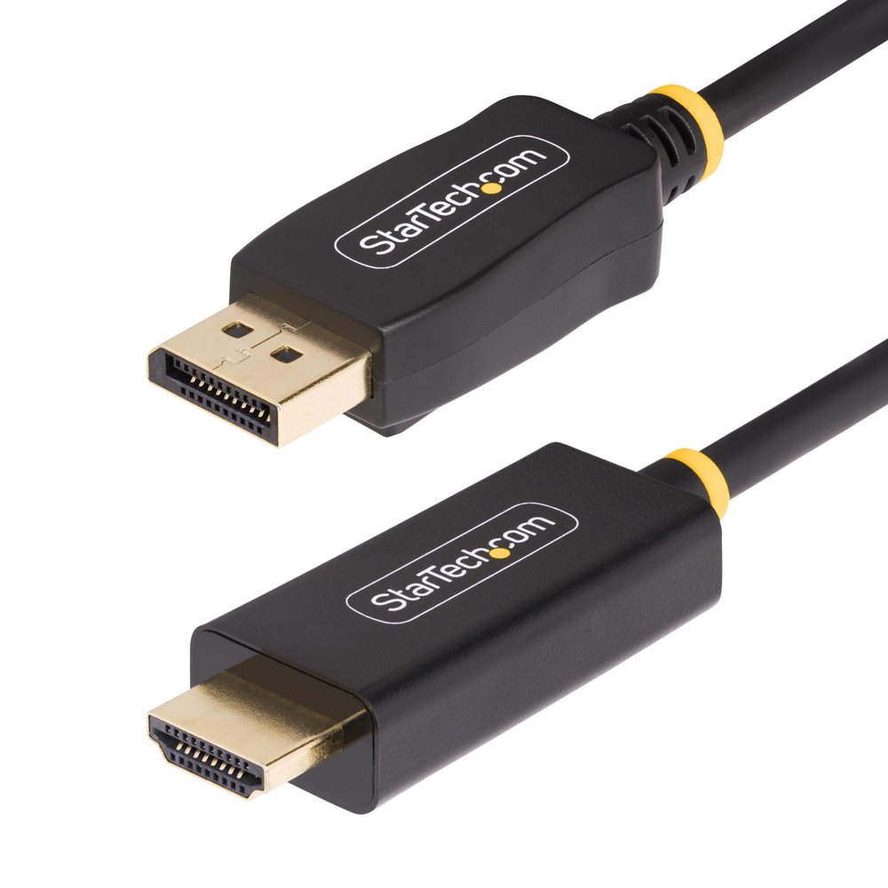 StarTech.com 3.3ft (1m) DisplayPort to HDMI Adapter Cable, 4K 60Hz with HDR, DP to HDMI 2.0b Cable, Active Video Converter