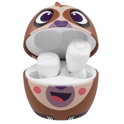 Coby Kids Wireless Earbuds, Bluetooth Headphones, Small Sloth Charge Case