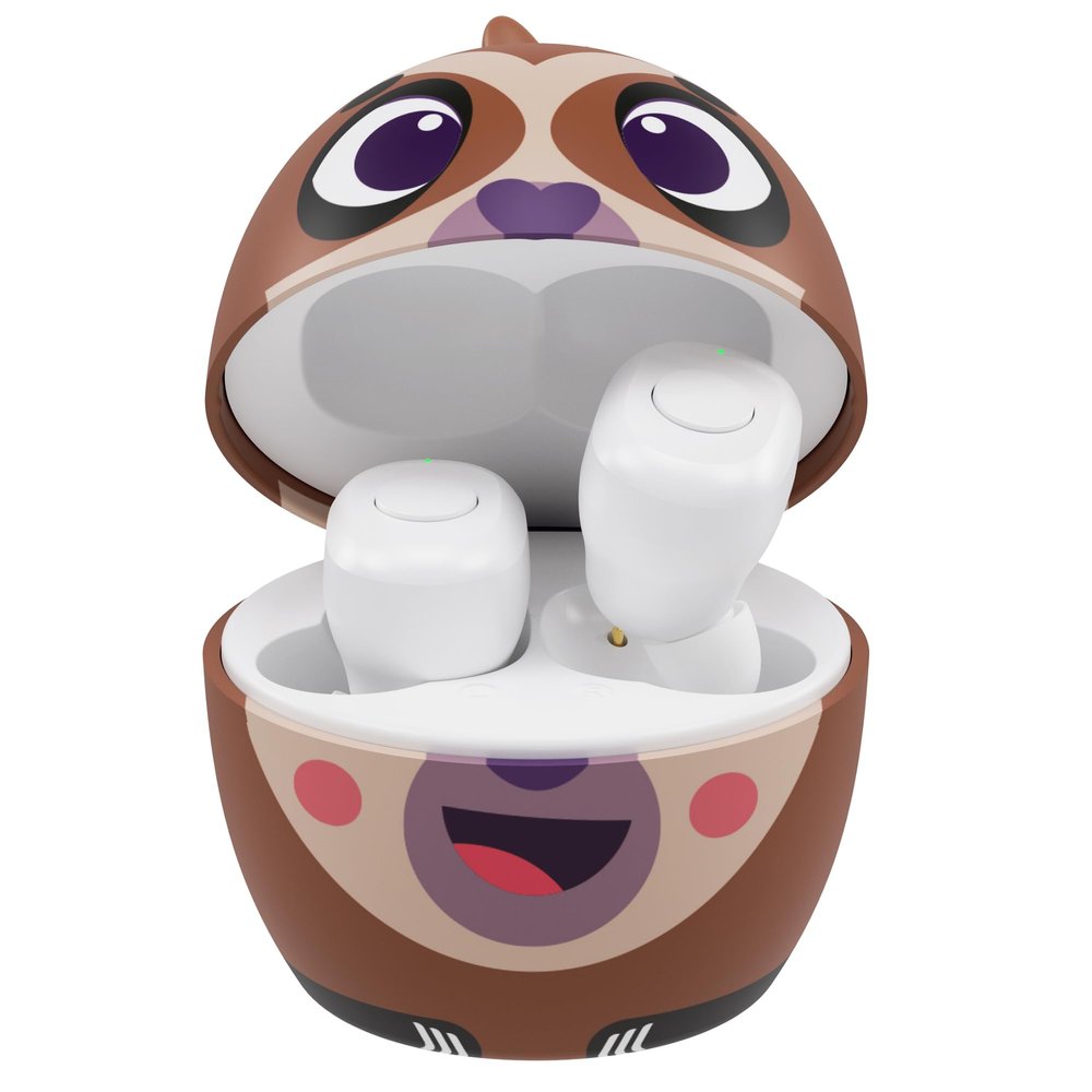 Coby Kids Wireless Earbuds, Bluetooth Headphones, Small Sloth Charge Case