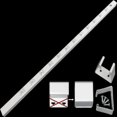 48 Hardwired Power Strip (NO Power Cord), 12 Vertical Outlets (NOT Tamper Resistant), NO Ears (Without mounting tabs), 15A (NOT a 20 Amp Unit), with USB, White