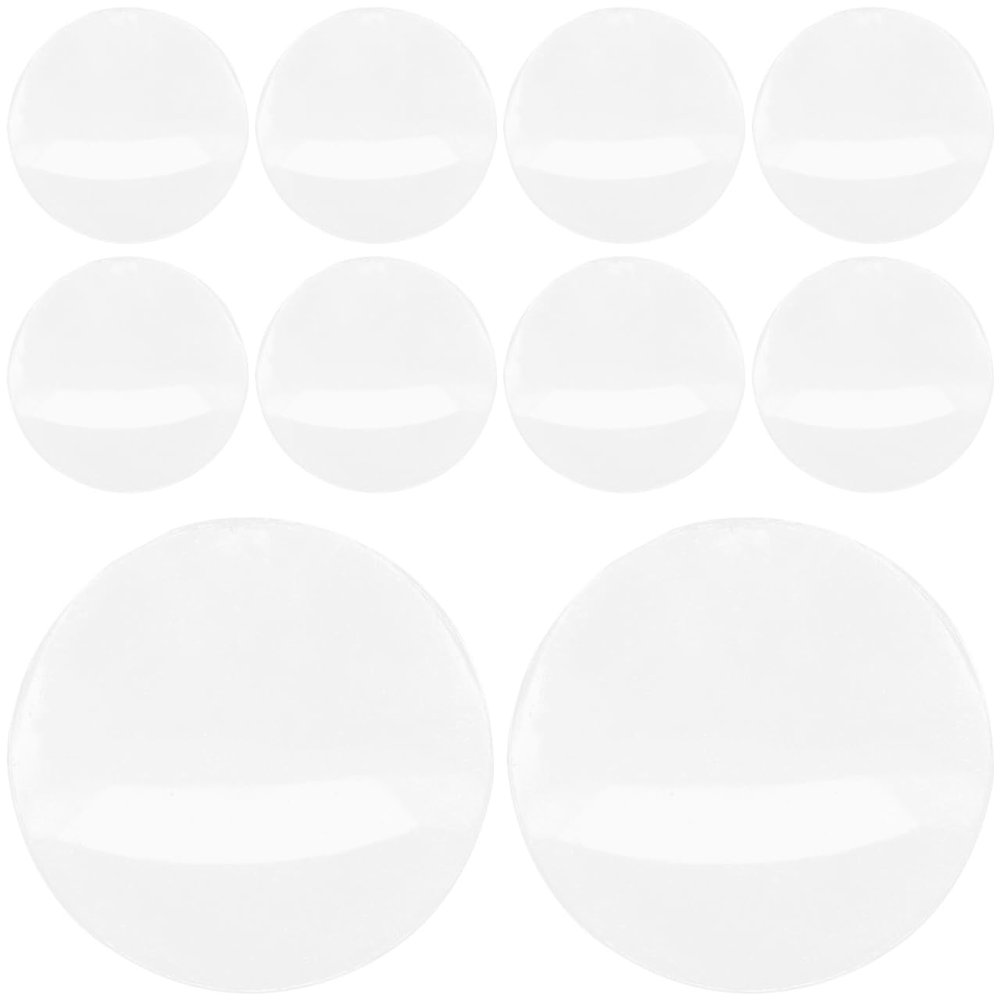 Hemoton Acrylic Magnifier Lenses, 10pcs Planoconvex Loupe Lenses for Hobby, Jewelry Inspection, Science Projects and Replacement Use