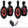 Rockville WB50KLS Bundle: (4) 5.25 in 125-Watt RMS/250-Watt Peak Black Metal Marine Wakeboard LED Tower Speakers, PS40 4-Channel Bluetooth IP65 ATV/UTV/Motorcycle Amplifier, 5-Items view 1