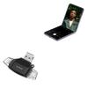 BoxWave Smart Gadget Compatible with Tecno Phantom V Flip - AllReader SD Card Reader, microSD Card Reader SD Compact USB - Jet Black view 1