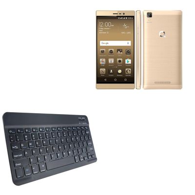 BoxWave Keyboard Compatible with QMobile E1 - SlimKeys Bluetooth Keyboard, Portable Thin with Chiclet-Style Keys - Jet Black