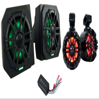 Audiosavings Bundle: (2) Memphis Audio RNGR65FE Speaker Pods for 2013-17 Polaris Ranger Bundle with (2) Rockville WB50KLS Black 5.25" Tower Speakers & (1) Rockville PS40 Amplifier.(5 Item)