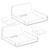 Amosfun Ip Camera Mount Wall Mount Monitor Bracket Small Wall Shelf Acrylic Router Rack Floating Webcam Holder view 1