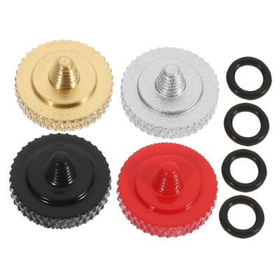 MERRYHAPY 4pcs Camera Soft Release Button Concave Shutter Release Button for DSLR Elegant Aluminum Alloy Design with Rubber Grip Gold Red Silver Black
