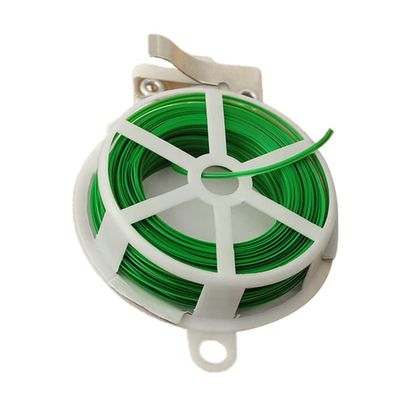Gadpiparty 1pc Garden Metal Wire Cable Tie with Cutter Multi-purpose Tie for Organizing Cables Securing Plants Vines and Flowers Green Tape for Lawn and Park Use
