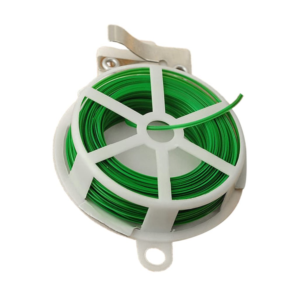 Gadpiparty 1pc Garden Metal Wire Cable Tie with Cutter Multi-purpose Tie for Organizing Cables Securing Plants Vines and Flowers Green Tape for Lawn and Park Use