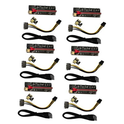 ARTIBETTER 6sets Pin Pci-e Riser Extender Cable to Gpu Adapter for Stable Data Transmission Pci Express Extension for Graphics Card Support and Power Supply