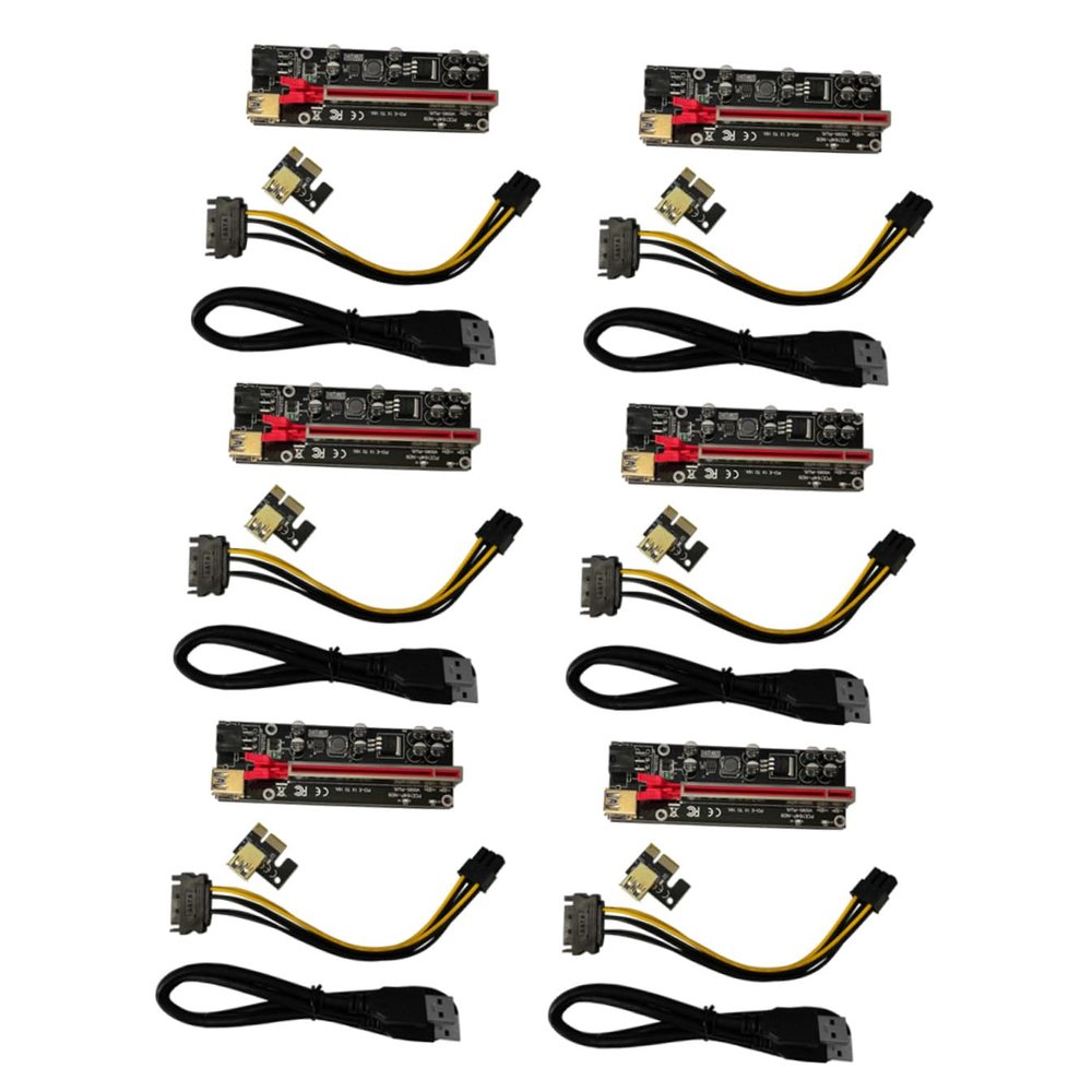 ARTIBETTER 6sets Pin Pci-e Riser Extender Cable to Gpu Adapter for Stable Data Transmission Pci Express Extension for Graphics Card Support and Power Supply