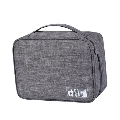Gadpiparty Portable Charger Case Electronics Accessories Organizer Small Electronics Bag for Cable Power Bank Travel Pouch (grey)