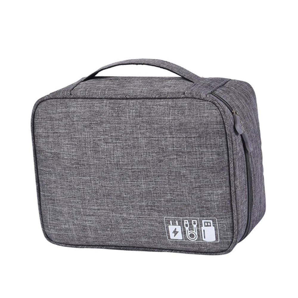 Gadpiparty Portable Charger Case Electronics Accessories Organizer Small Electronics Bag for Cable Power Bank Travel Pouch (grey)